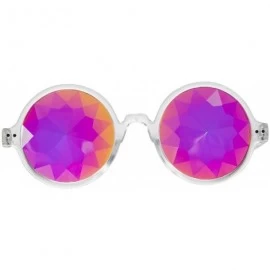 Round Kaleidoscope Glasses for Raves Rainbow Prism Diffraction Crystal Lenses - Clear(lightweight Series) - C218KMXM4YY $17.82