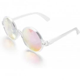Round Kaleidoscope Glasses for Raves Rainbow Prism Diffraction Crystal Lenses - Clear(lightweight Series) - C218KMXM4YY $11.11
