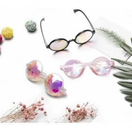Round Kaleidoscope Glasses for Raves Rainbow Prism Diffraction Crystal Lenses - Clear(lightweight Series) - C218KMXM4YY $11.11