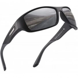 Square Polarized Sunglasses Driving Unbreakable - C1 Black Frame / Gray Temple / Gray Lens - CA18UEMH4WY $41.69