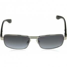 Rectangular Men's 5022SP Classic Metal Rectangular Sunglasses with 100% UV Protection- 55 mm - Silver & Black - CW18NN3UGYH $...