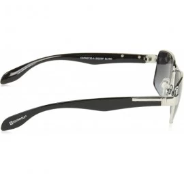 Rectangular Men's 5022SP Classic Metal Rectangular Sunglasses with 100% UV Protection- 55 mm - Silver & Black - CW18NN3UGYH $...