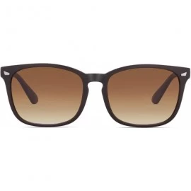 Square Classic Sunglasses for Men Women Trendy Sunglasses Color Mirror Lens Sun glasses - Brown - CL18Z2TXDG0 $7.11