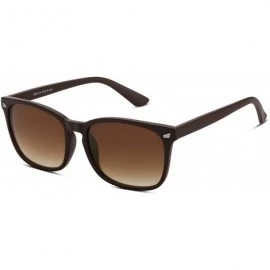 Square Classic Sunglasses for Men Women Trendy Sunglasses Color Mirror Lens Sun glasses - Brown - CL18Z2TXDG0 $7.11
