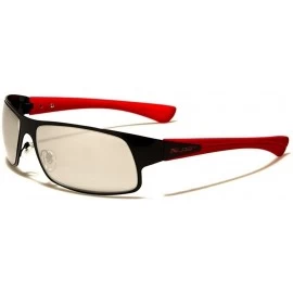 Rectangular Modern Stylish Sporty Fashion Mens Designer Rectangle Sunglasses - Black & Red - CB189292MOU $12.21