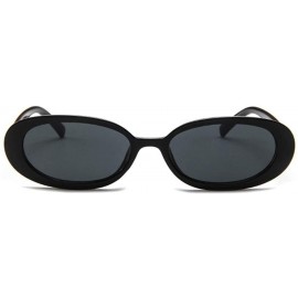 Oval Style Oval Sunglasses Women Vintage Retro Round Frame White Men Sun Glasses Female Black Hip Hop Clear UV400 - CU198AIMU...