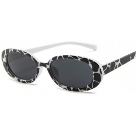 Oval Style Oval Sunglasses Women Vintage Retro Round Frame White Men Sun Glasses Female Black Hip Hop Clear UV400 - CU198AIMU...