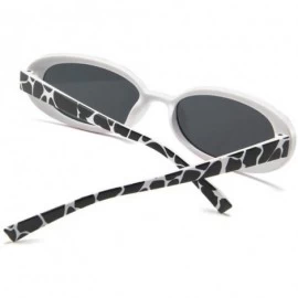 Oval Style Oval Sunglasses Women Vintage Retro Round Frame White Men Sun Glasses Female Black Hip Hop Clear UV400 - CU198AIMU...