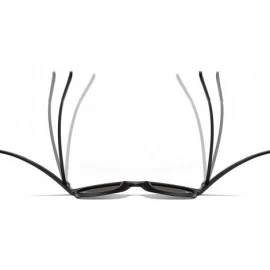 Rectangular Men's Wide Fit Polarized Sunglass (M972) - Matte Black - CY193A9UQ9D $25.99