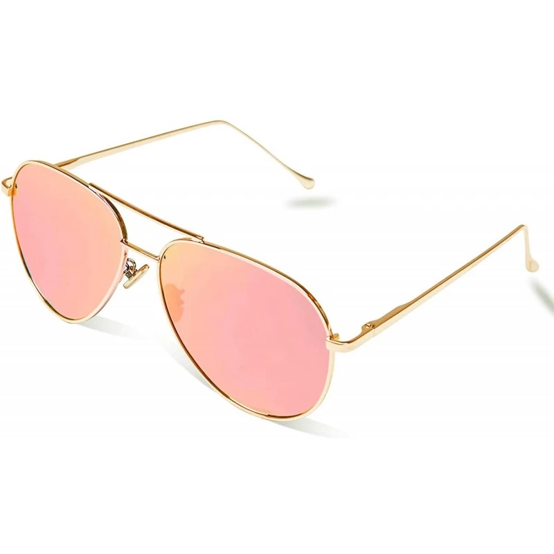 Semi-rimless Polarized Mens Sunglasses Womens UV 400 Sunglasses For Man and Woman. - Aviator-rose Gold Frame Rose Gold Lens -...