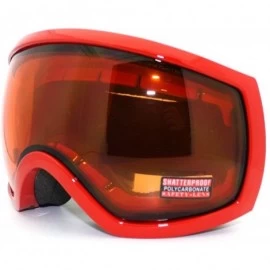 Shield Large Shield Style Ski Snowboard Goggles Anti Fog Double Lens - Red - CE11TG65VUZ $37.46