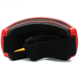 Shield Large Shield Style Ski Snowboard Goggles Anti Fog Double Lens - Red - CE11TG65VUZ $18.22