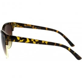 Cat Eye Womens Cat Eye Half Rim Horn Chic Designer Bifocal Reading Sunglasses - Tortoise Gold Brown - C418QU4ED82 $9.03