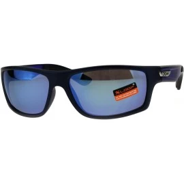 Rectangular Classic Xloop Mens Mirror Lens 90s Rectangular Plastic Sunglasses - Matte Blue - CA18E9IHXUI $19.76
