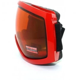 Shield Large Shield Style Ski Snowboard Goggles Anti Fog Double Lens - Red - CE11TG65VUZ $18.22