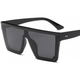 Square Sunglasses Square Gradient Glasses Designer - Black - CV199EK2X0S $28.07