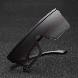 Square Sunglasses Square Gradient Glasses Designer - Black - CV199EK2X0S $12.35