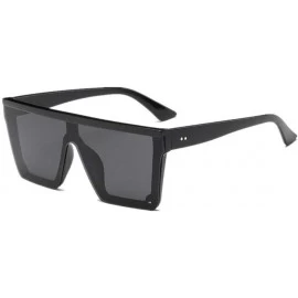 Square Sunglasses Square Gradient Glasses Designer - Black - CV199EK2X0S $12.35