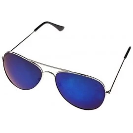 Square 2020 New Women Men Classic Unisex Retro Sunglasses Metal Frame Aviator Classic Sunglasses - Sliver Blue - C1193XE5T5H ...