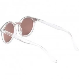 Round Fashion Small Round Women Nylon Sunglasses 100% UV protection - Clear - CO18XTLT9WT $23.48