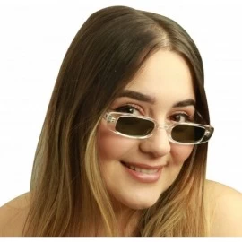 Oval Slim Classic Rectangular Sunglasses UV Protection 90's Vintage Small Wide Retro Frame Fashion Shades - CQ18R5C3UM9 $8.64