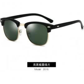 Square Polarized Sunglasses Men Women Eye Sun Glasses Semi Rimless Men Sunglasses - C2 - CI194OQNIQH $20.71
