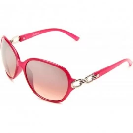 Oversized Women's 153SP Rectangular Sunglasses with Metal Hinges & 100% UV Protection - 57 mm - Pink - CU117S5MQ4Z $43.40