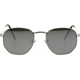 Rectangular Mens Color Mirror Luxury Victorian Metal Rim Rectangular Sunglasses - Silver Mirror - CU18GO9MSGY $12.08