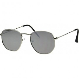 Rectangular Mens Color Mirror Luxury Victorian Metal Rim Rectangular Sunglasses - Silver Mirror - CU18GO9MSGY $12.08