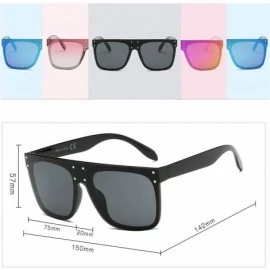 Square Retro Vintage Flat Lens Mirrored Square Oversized Sunglasses - Pink - CH18I0EHODX $19.55