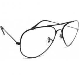 Aviator Aviator Mirror or Clear Metal Sunglasses Classic Style - Black- Clear - C718YTH5TSA $10.71