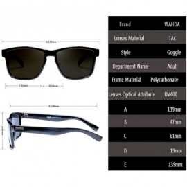 Square Polarized Sunglasses Men Driving Shades Male Sun Glasses For Men Spuare Mirror Summer UV400 - CB18ZT7HKKY $12.78