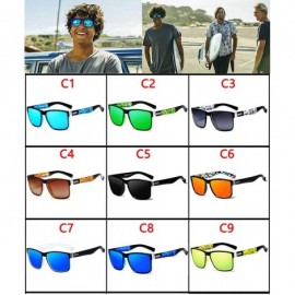 Square Polarized Sunglasses Men Driving Shades Male Sun Glasses For Men Spuare Mirror Summer UV400 - CB18ZT7HKKY $12.78