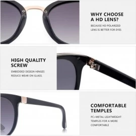 Round Vintage Round Polarized Sunglasses for Women - Plastic Frame with Oversized UV400 Protection Lens - CQ18U7ECR4W $8.22