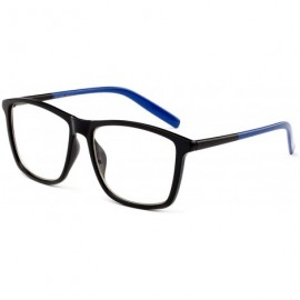 Square "Imperial" Slim Design Large Squared Fashion Clear Lens Glasses - Blue/Black - CV12HJWPXB9 $18.30