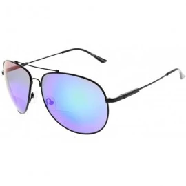 Square Large Bifocal Sunglasses Polit Style Sunshine Readers with Bendable Memory Bridge and Arm - CY180329Z6S $21.60