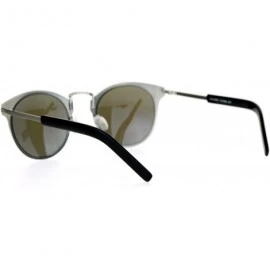 Wayfarer Futuristic Metal Horn Rim Hipster Horned Sunglasses - Silver Blue - C212CJL0YV9 $8.59