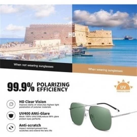Rectangular Men's Square Polarized Sunglasses Metal Frame Fashion Driving Fishing Sun Glasses for Male UV400 - C3199KQTR84 $1...