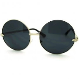 Round Super Oversized Round Circle Sunglasses Arrow Design Metal Frame - Silver - CZ11FSFDYED $19.64