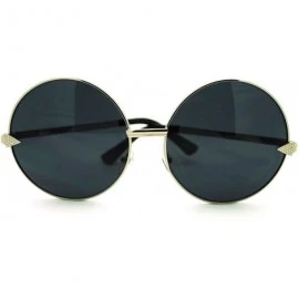 Round Super Oversized Round Circle Sunglasses Arrow Design Metal Frame - Silver - CZ11FSFDYED $10.22