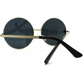 Round Super Oversized Round Circle Sunglasses Arrow Design Metal Frame - Silver - CZ11FSFDYED $10.22