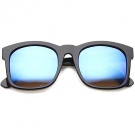 Wayfarer Mod Fashion Oversized Bold Frame Flash Mirror Horn Rimmed Sunglasses 61mm - Black / Ice - C4128PMCHAV $13.22
