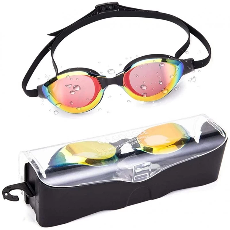 Goggle Anti-Fog Swim Goggles Adjustable Triathlon Swimming Goggles Pool Goggles - Red(daily) - CU18SRDNL2E $10.88