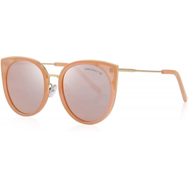 Square Cat Eye Sunglasses Women Retro Polarized Brand Sun Glasses S6018 - Pink - C2186D572C8 $10.90