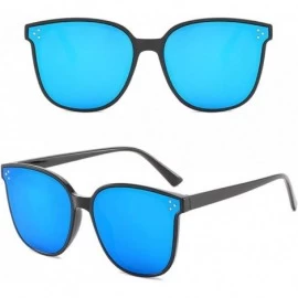 Semi-rimless Sunglasses Oversized Lightweight - Blue - CA194XMA9MT $9.85