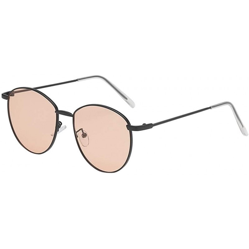 Semi-rimless Frame Semi Rimless Sunglasses Women Men Retro Sun Glasses (Style D) - CL196IL4YWI $18.09