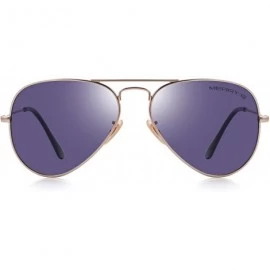 Square Classic Men Polarized sunglass Pilot Sunglasses for Women 58mm S8025 - Gold&purple - C618DLZ04OU $22.28