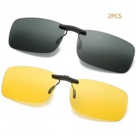 Oval Clip on Sunglasses Polarized- (2-Pack) UV400 Polarised Sunglasses for Driving and Outdoors - Type 3 - C718HX6CSTA $9.66