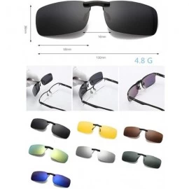 Oval Clip on Sunglasses Polarized- (2-Pack) UV400 Polarised Sunglasses for Driving and Outdoors - Type 3 - C718HX6CSTA $9.66