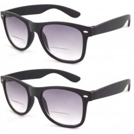 Wayfarer 2 Pairs Bifocal Reading Sunglasses Classic Style Sun Readers Unisex - Black - CN18T72QCQK $36.21
